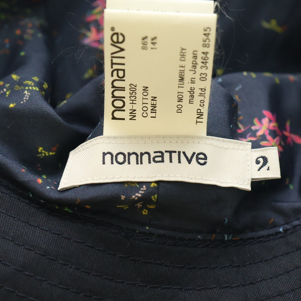 nonnative(ノンネイティブ) 19SS EDUCATOR TWILL HAT ツイル サファリバケットハット ネイビー NN-H3502