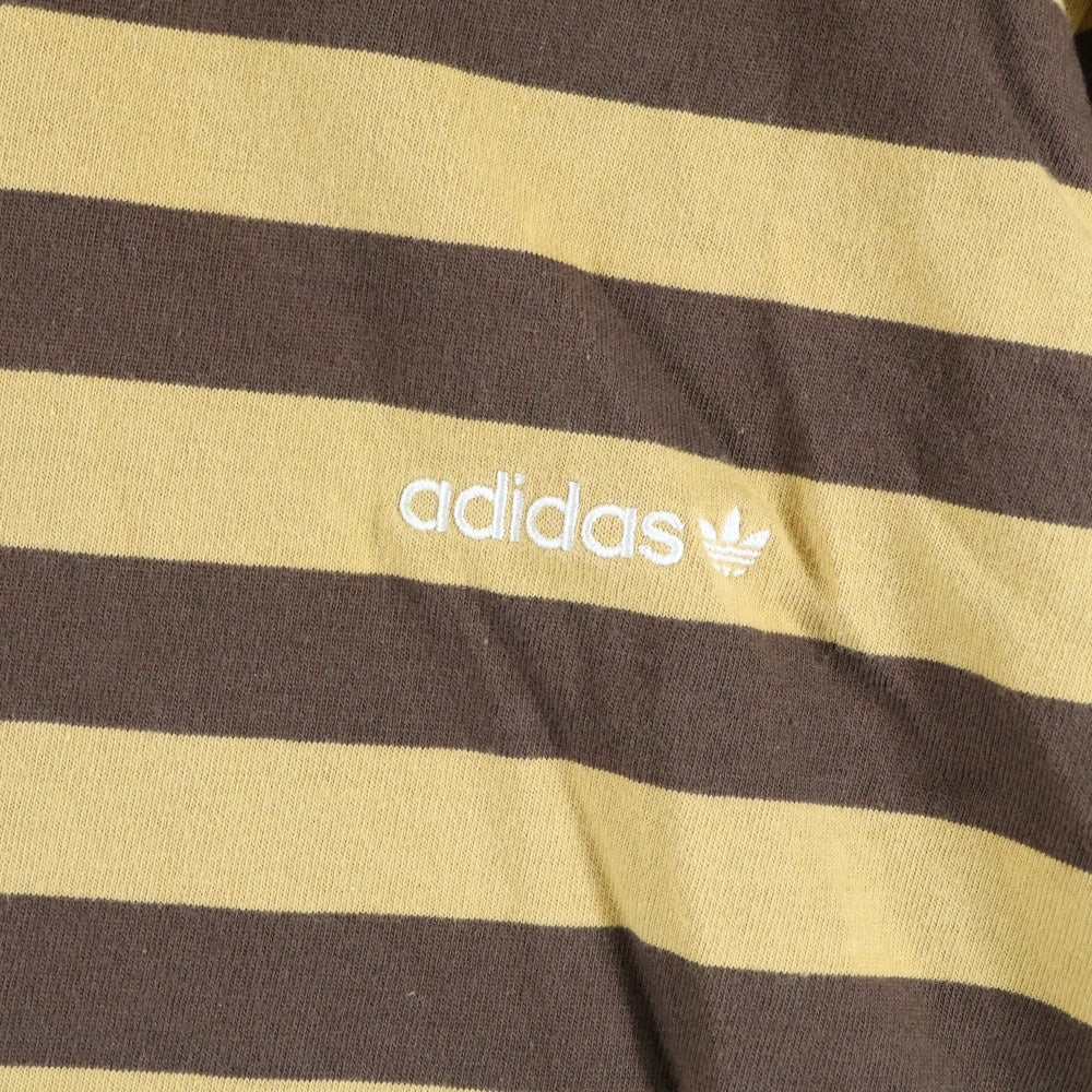 adidas(アディダス) ×NOAH ボーダー 半袖Tシャツカットソー ブラウン/イエロー HI2930