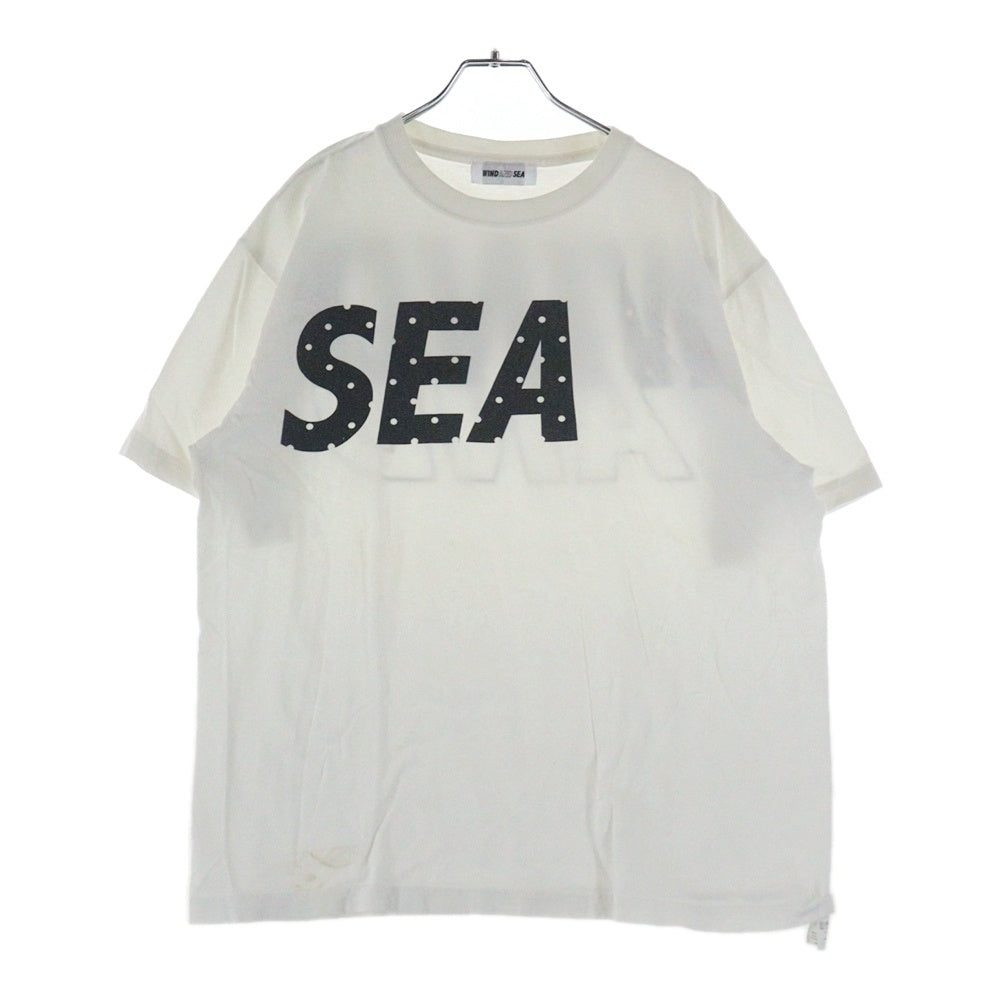 WIND AND SEA(ウィンダンシー) 19AW ×BIOTOP別注 Dドットロゴプリント 半袖Tシャツカットソー ホワイト WDS-BTP19A-CS-02