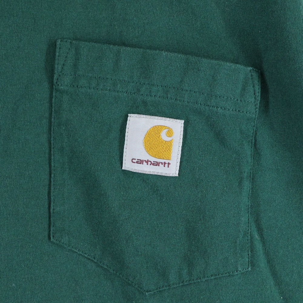 CARHARTT(カーハート) ロゴ刺繍 ポケット 長袖Tシャツカットソー グリーン A172071.827.XX.03