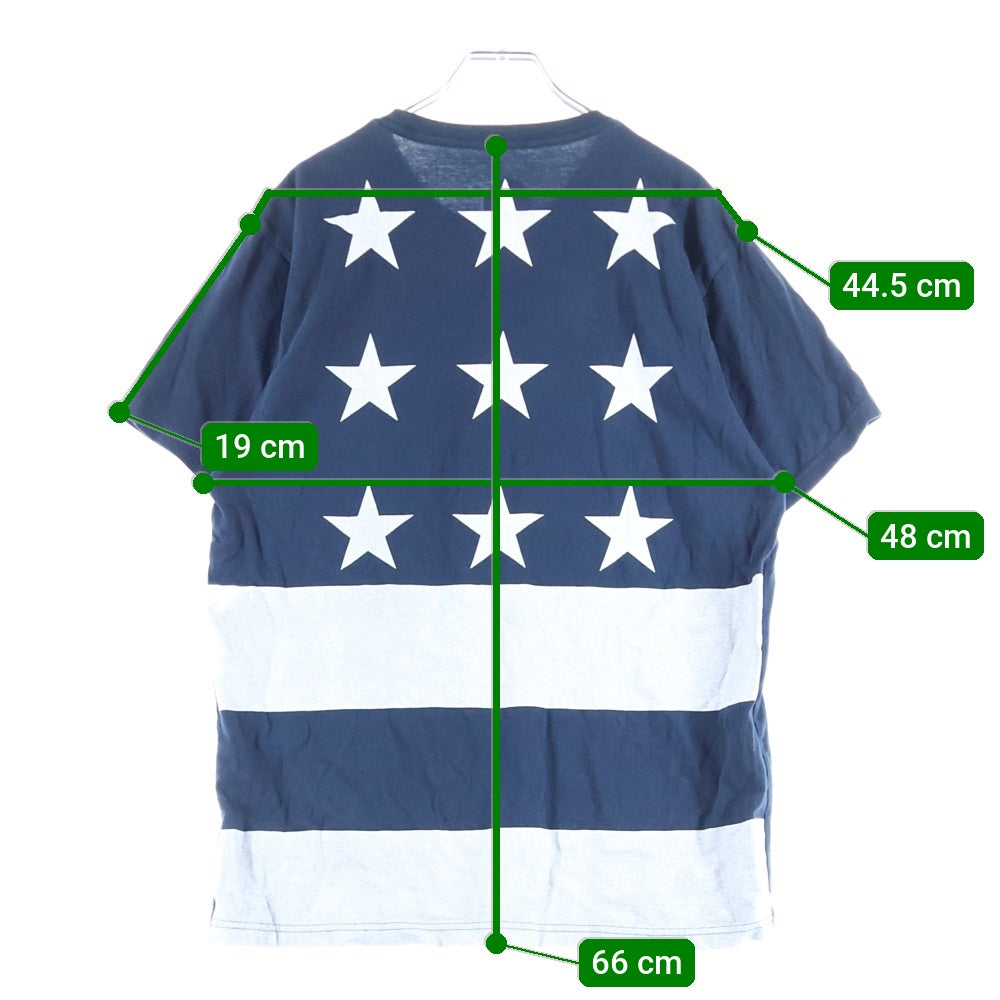 NO BRAND(ノーブランド) バックスタープリント 半袖Tシャツカットソー ネイビー