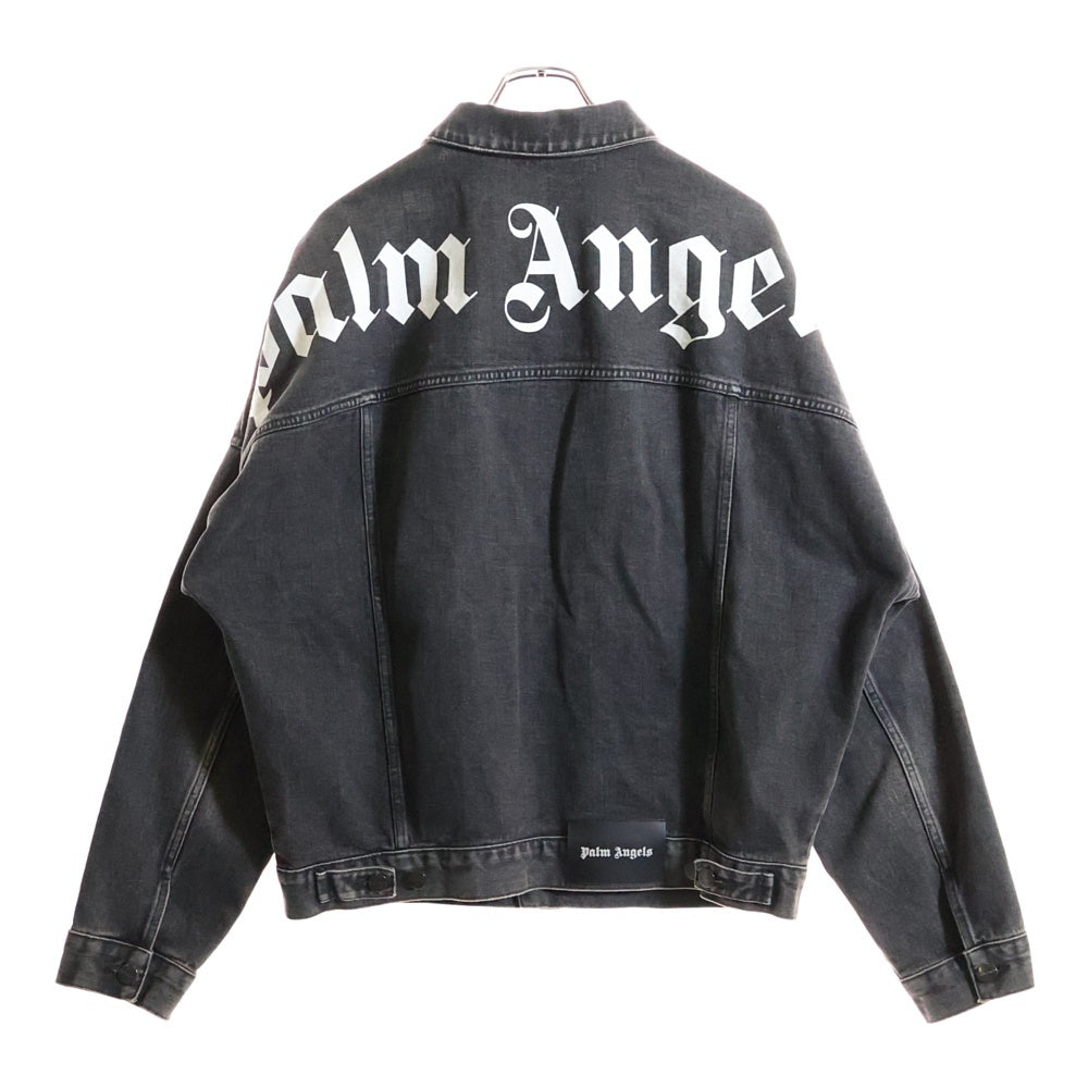 Palm Angels(パームエンジェルス) 20SS Shoulder Logo Denim Jacket PMYE006C99DEN001 バックショルダーロゴプリントデニムジャケット ブラック