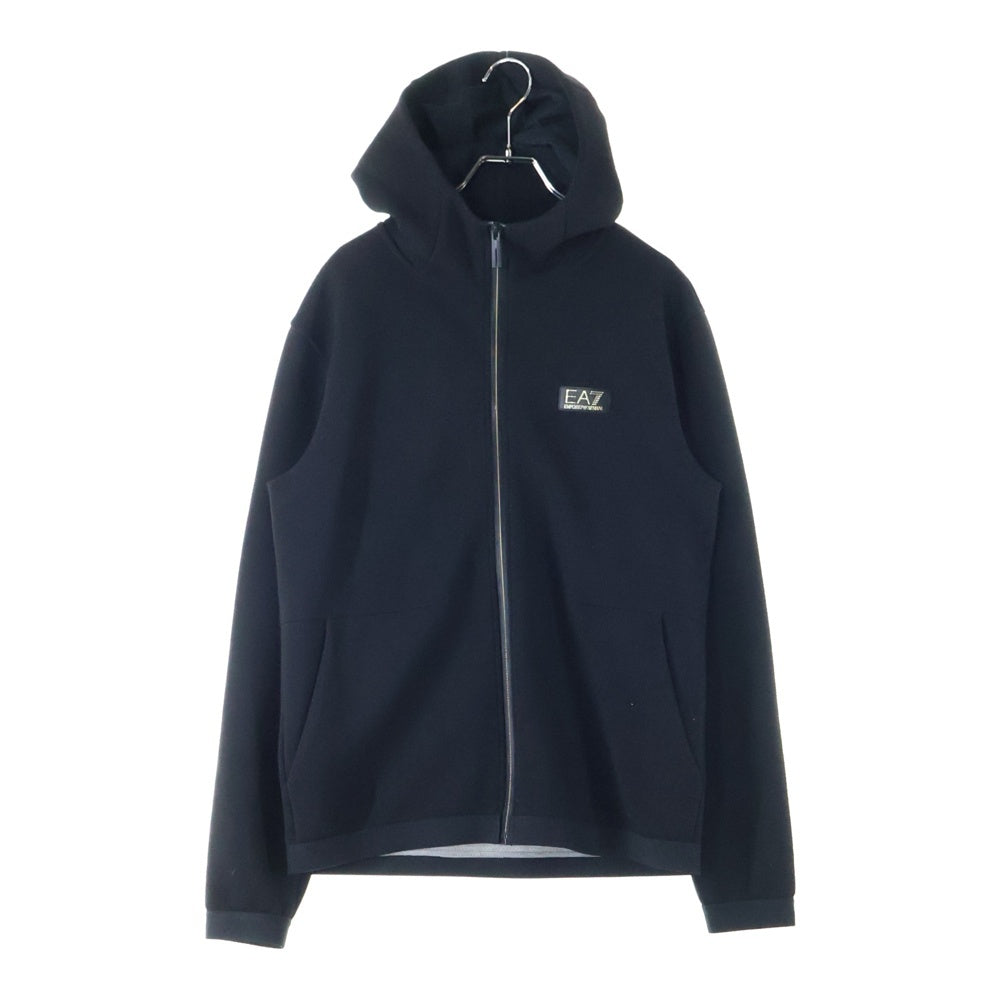 EMPORIO ARMANI EA7(エンポリオアルマーニイーエーセブン) 胸ロゴジップアップパーカー 3HPM99 PJ4EZ ブラック