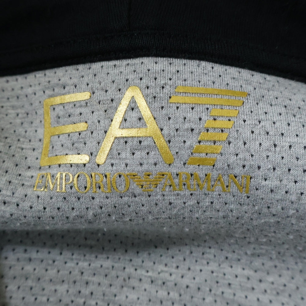 EMPORIO ARMANI EA7(エンポリオアルマーニイーエーセブン) 胸ロゴジップアップパーカー 3HPM99 PJ4EZ ブラック
