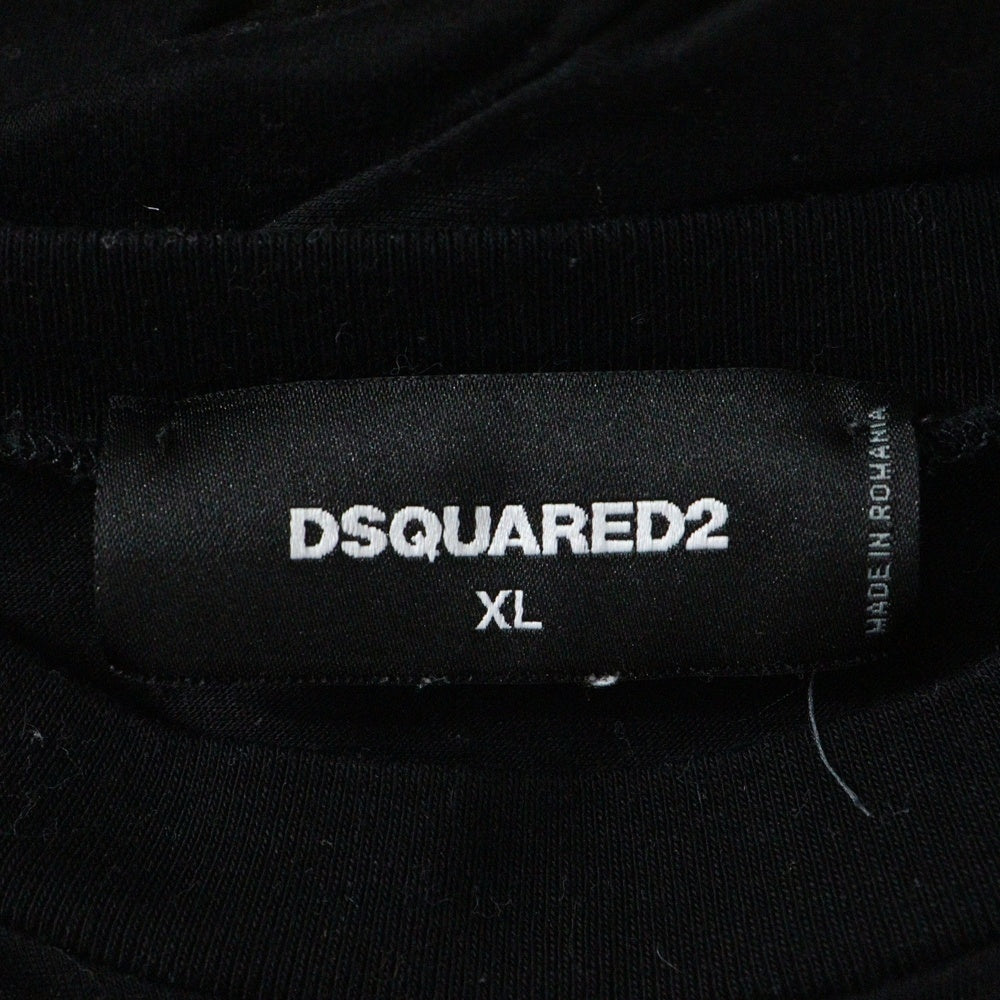 DSQUARED2(ディースクエアード) WAVING LOGO COOL S71GD1252 ロゴプリント半袖Tシャツ ブラック