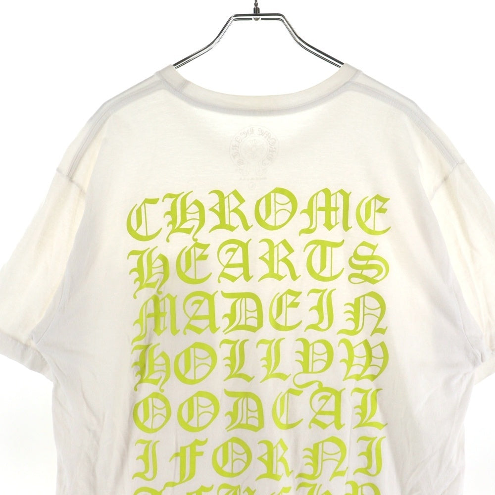 CHROME HEARTS(クロムハーツ) CH T-SHRT フロントホースシュー 英字バックプリント 半袖Tシャツ ホワイト /イエロー