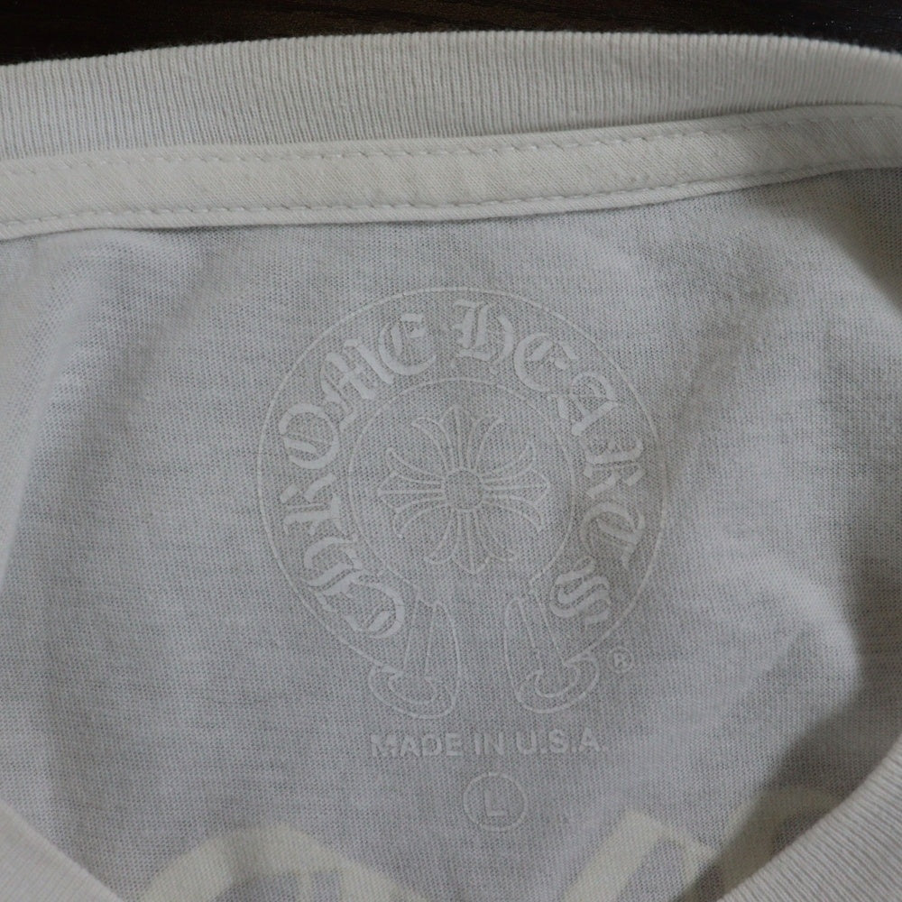 CHROME HEARTS(クロムハーツ) CH T-SHRT フロントホースシュー 英字バックプリント 半袖Tシャツ ホワイト /イエロー