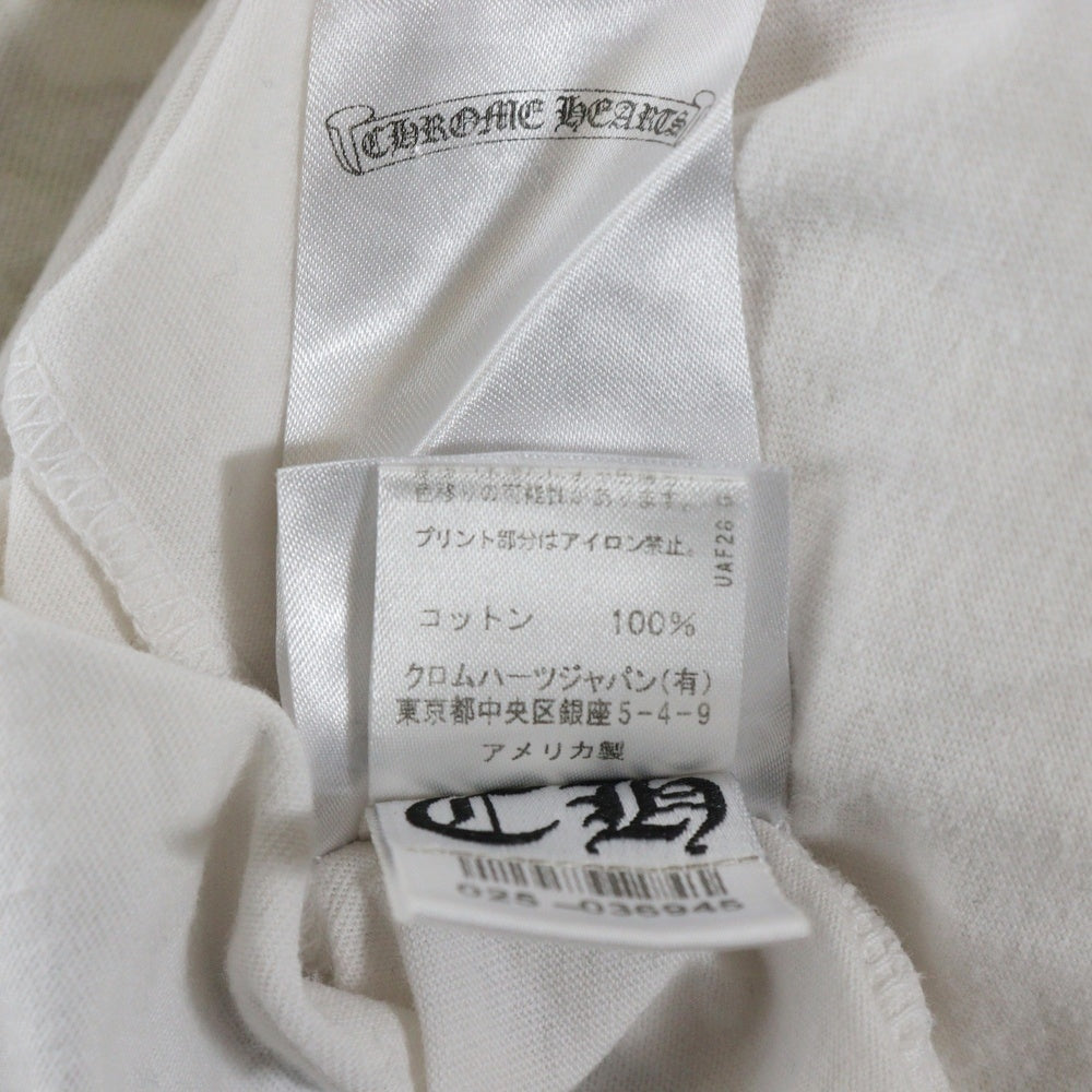 CHROME HEARTS(クロムハーツ) CH T-SHRT フロントホースシュー 英字バックプリント 半袖Tシャツ ホワイト /イエロー