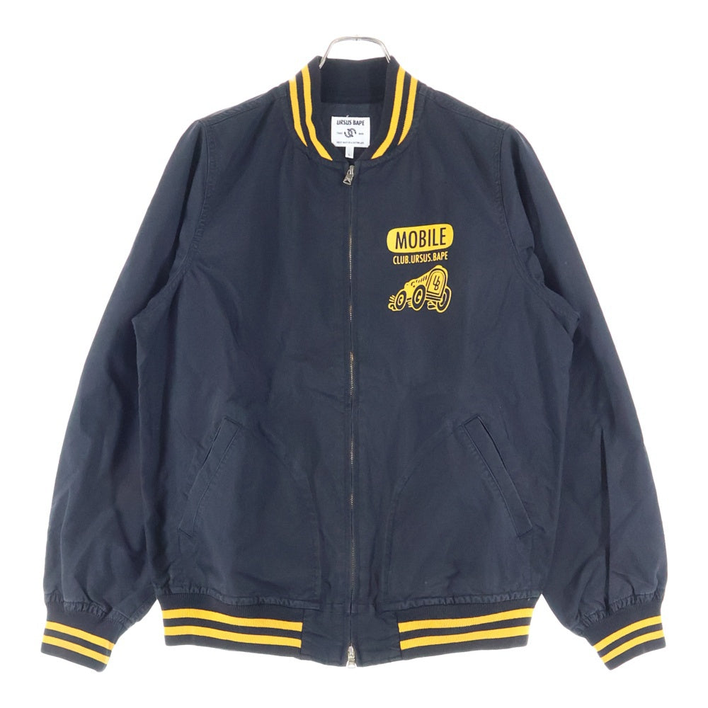 A BATHING APE(アベイシングエイプ) URSUS BAPE アーサスベイプ フロントプリント コットンジャケット ブラック/イエロー