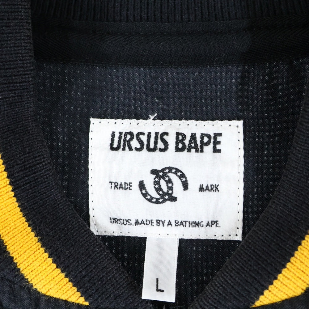 A BATHING APE(アベイシングエイプ) URSUS BAPE アーサスベイプ フロントプリント コットンジャケット ブラック/イエロー
