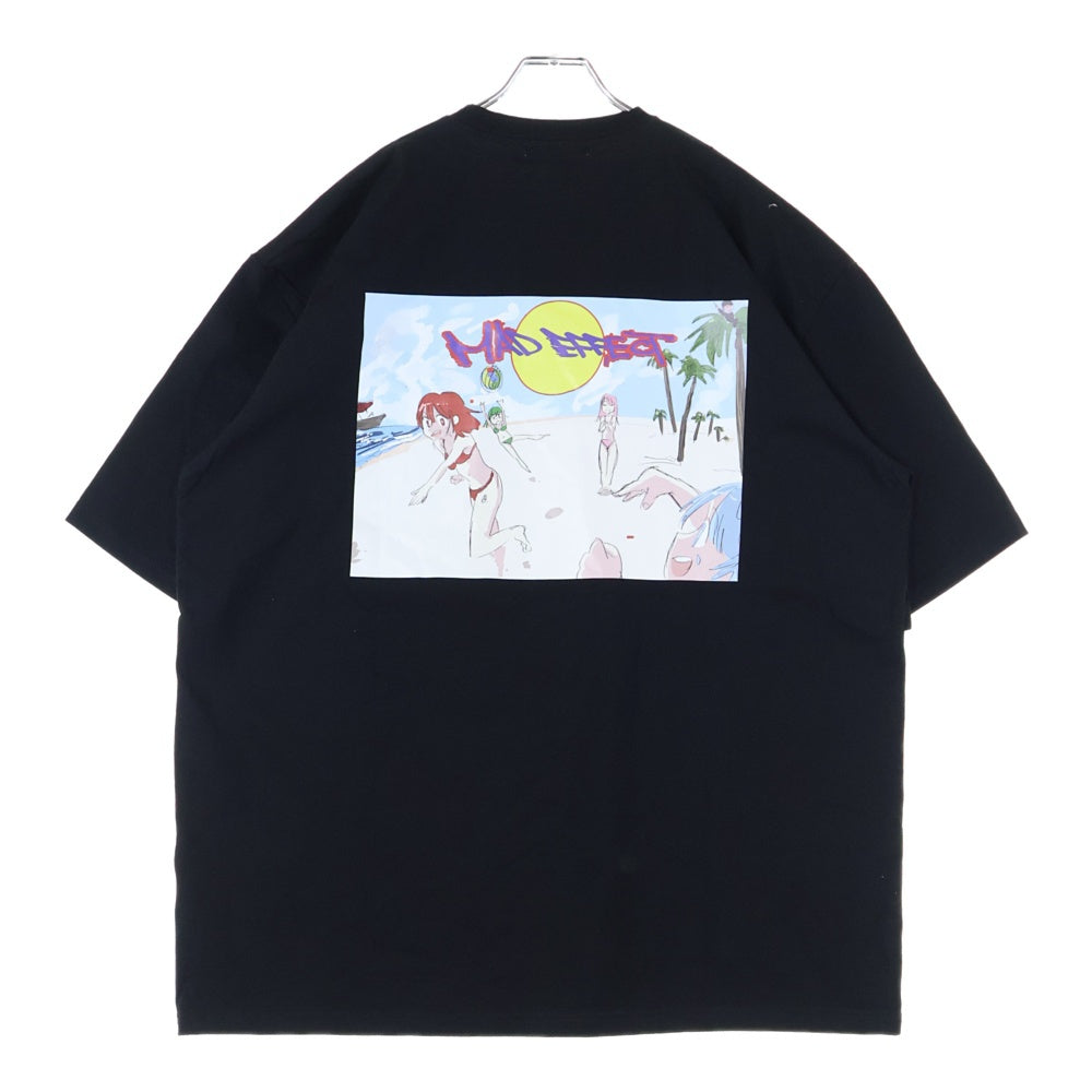 NO BRAND(ノーブランド) JUN INAGAWA × MAD EFFECT フロントロゴ刺繍 バックプリント 半袖Tシャツカットソー ブラック