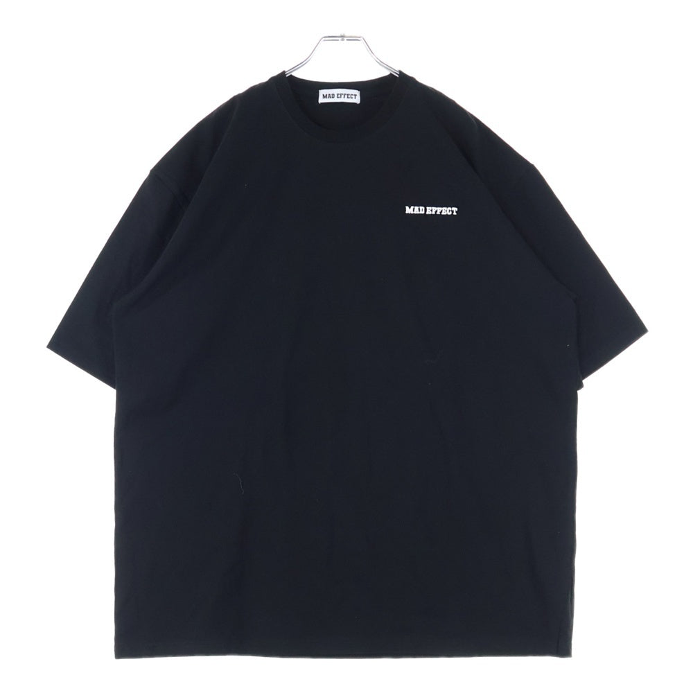 NO BRAND(ノーブランド) JUN INAGAWA × MAD EFFECT フロントロゴ刺繍 バックプリント 半袖Tシャツカットソー ブラック
