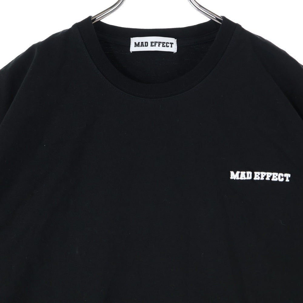 NO BRAND(ノーブランド) JUN INAGAWA × MAD EFFECT フロントロゴ刺繍 バックプリント 半袖Tシャツカットソー ブラック