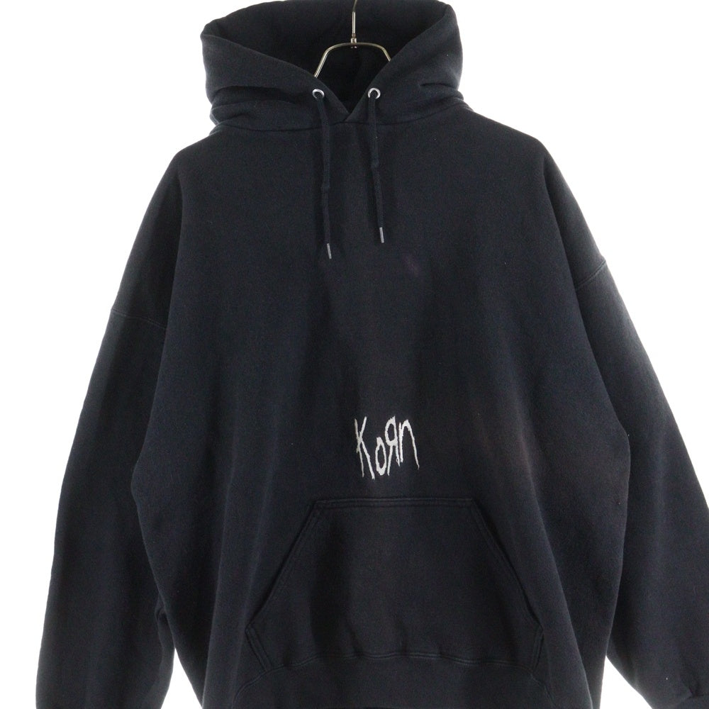 VINTAGE(ヴィンテージ) 90S KORN LOGO EMBROIDERY HOODIE ロゴ刺繍 プルオーバーパーカー ブラック