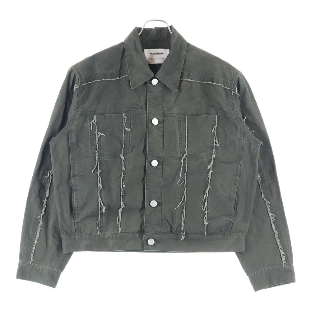 NOMANUAL(ノーマニュアル) キャンバス地 トラッカージャケット カーキ NM63JK04M1