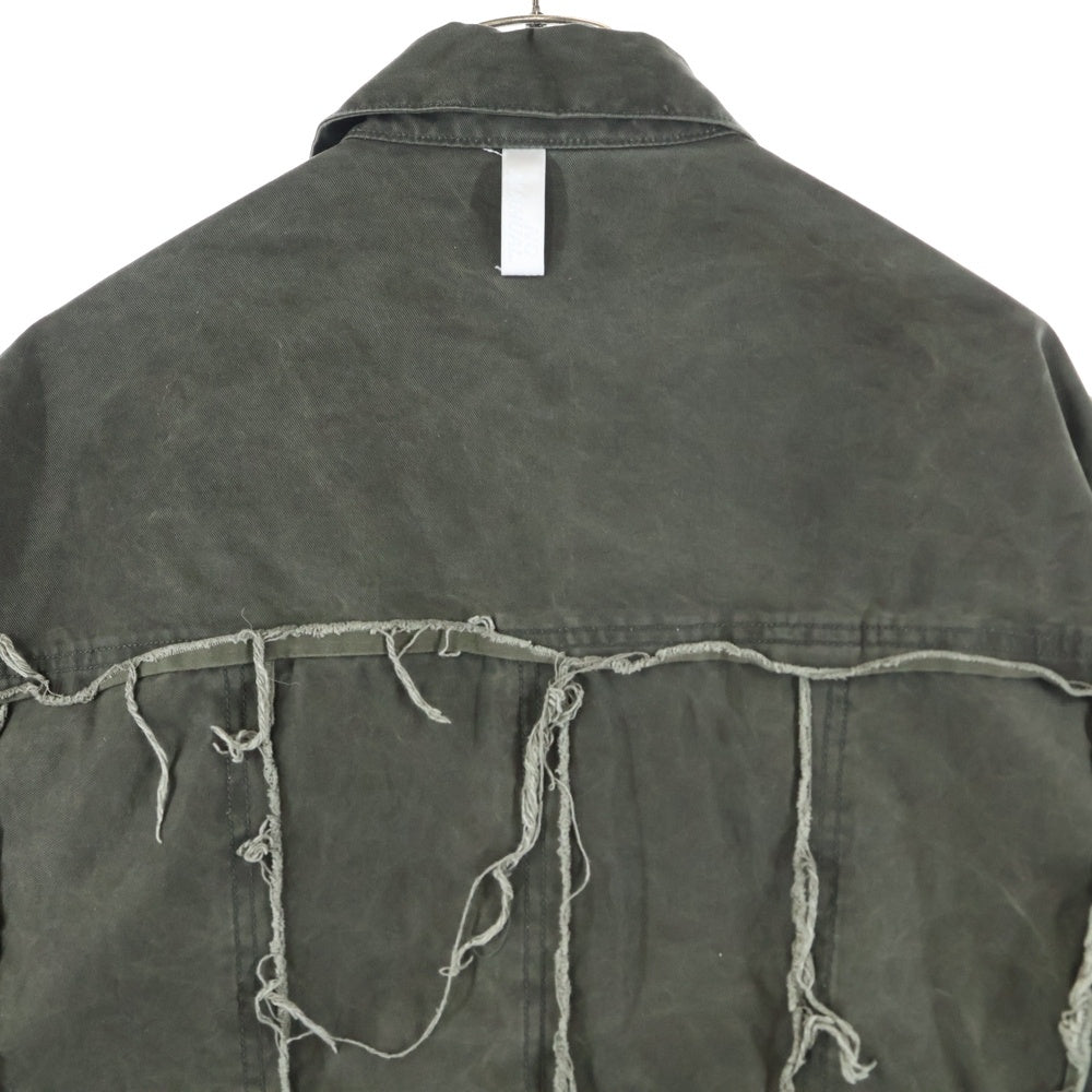 NOMANUAL(ノーマニュアル) キャンバス地 トラッカージャケット カーキ NM63JK04M1