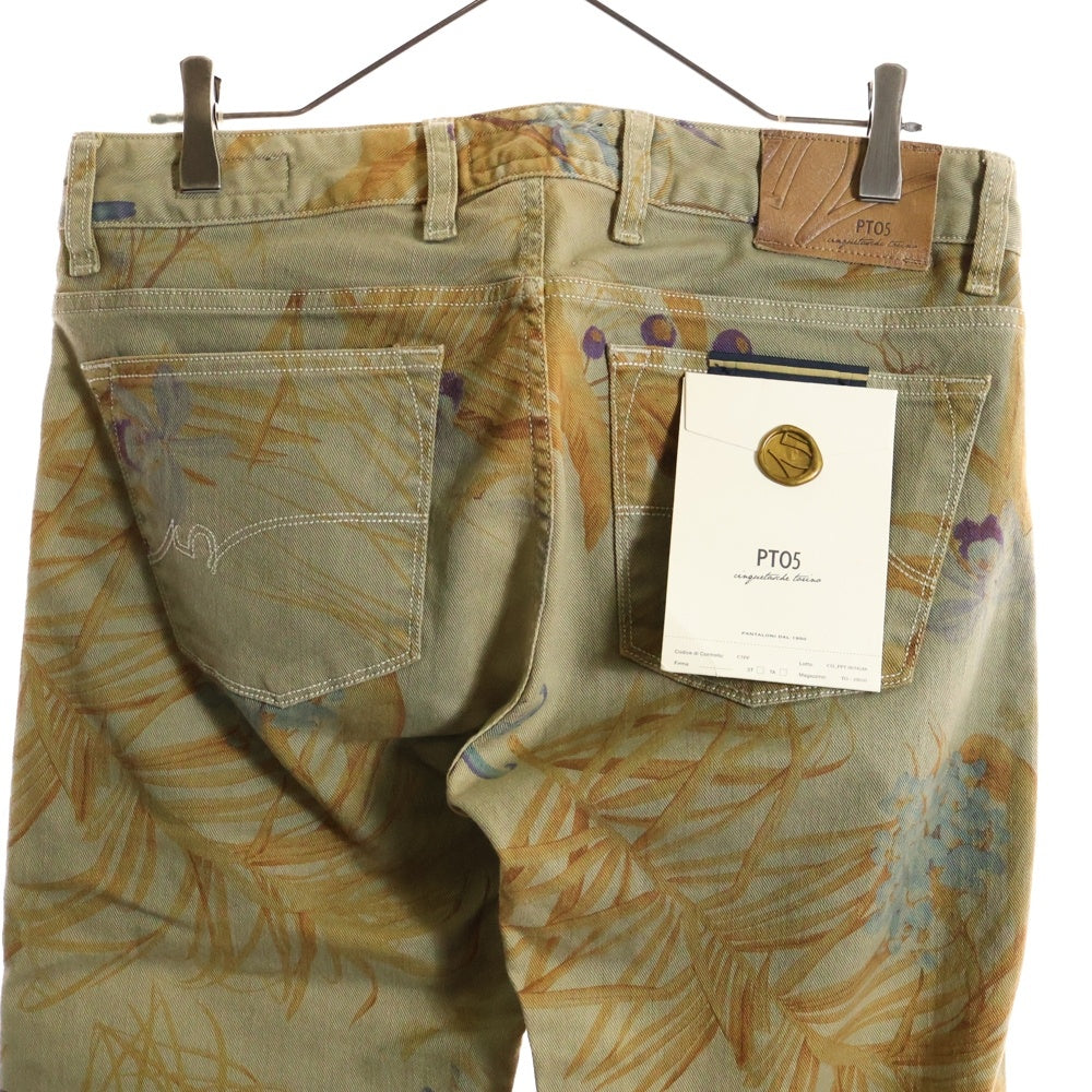 PT05(ピーティーゼロチンクエ) フラワー総柄スキニーパンツ カーキ