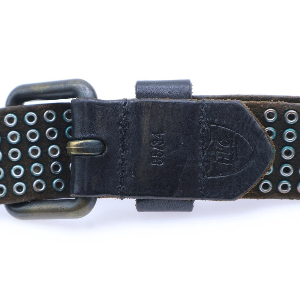 HTC(エイチティーシー) 5連サークルスタッズレザーベルト ブラック