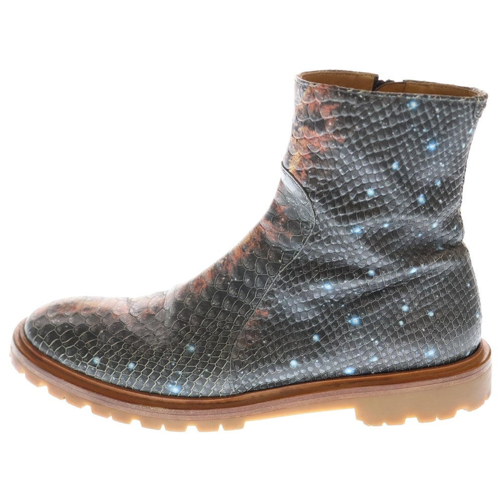 Maison Martin Margiela(メゾンマルタンマルジェラ) 13AW パイソン転写 レザー サイドジップ ブーツ マルチ