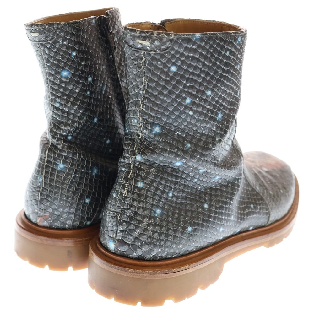 Maison Martin Margiela(メゾンマルタンマルジェラ) 13AW パイソン転写 レザー サイドジップ ブーツ マルチ