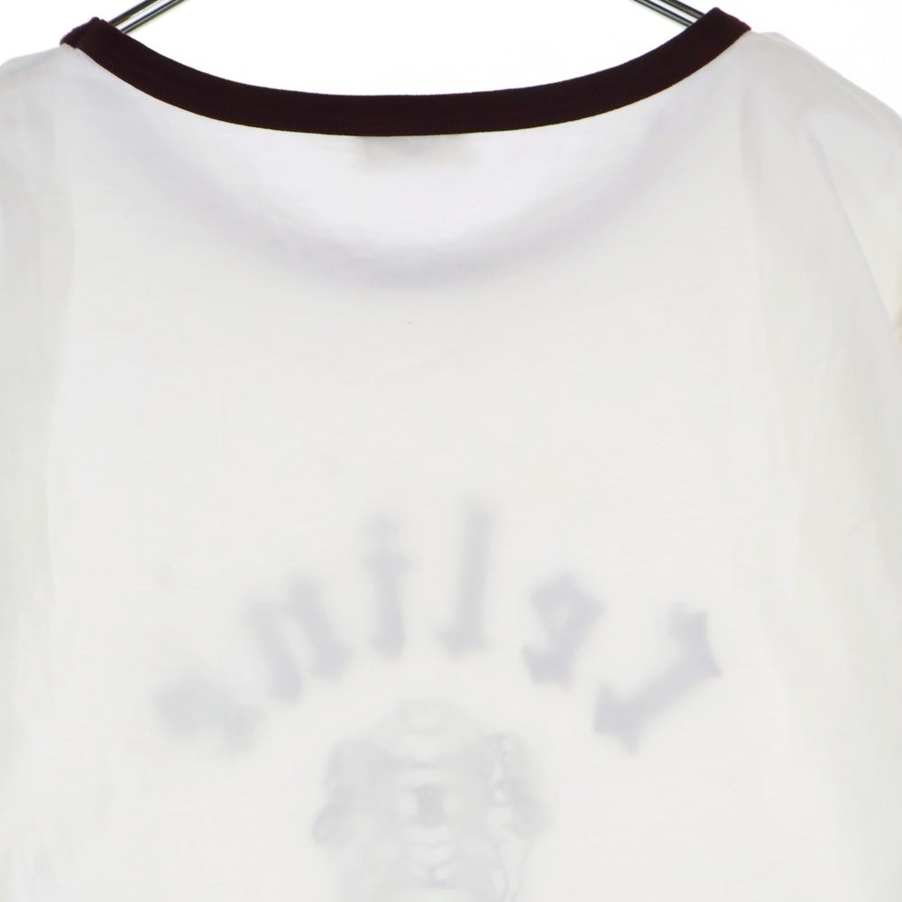 CELINE(セリーヌ) フロントカレッジロゴプリント 半袖リンガーTシャツ カットソー ホワイト RX04A671Q