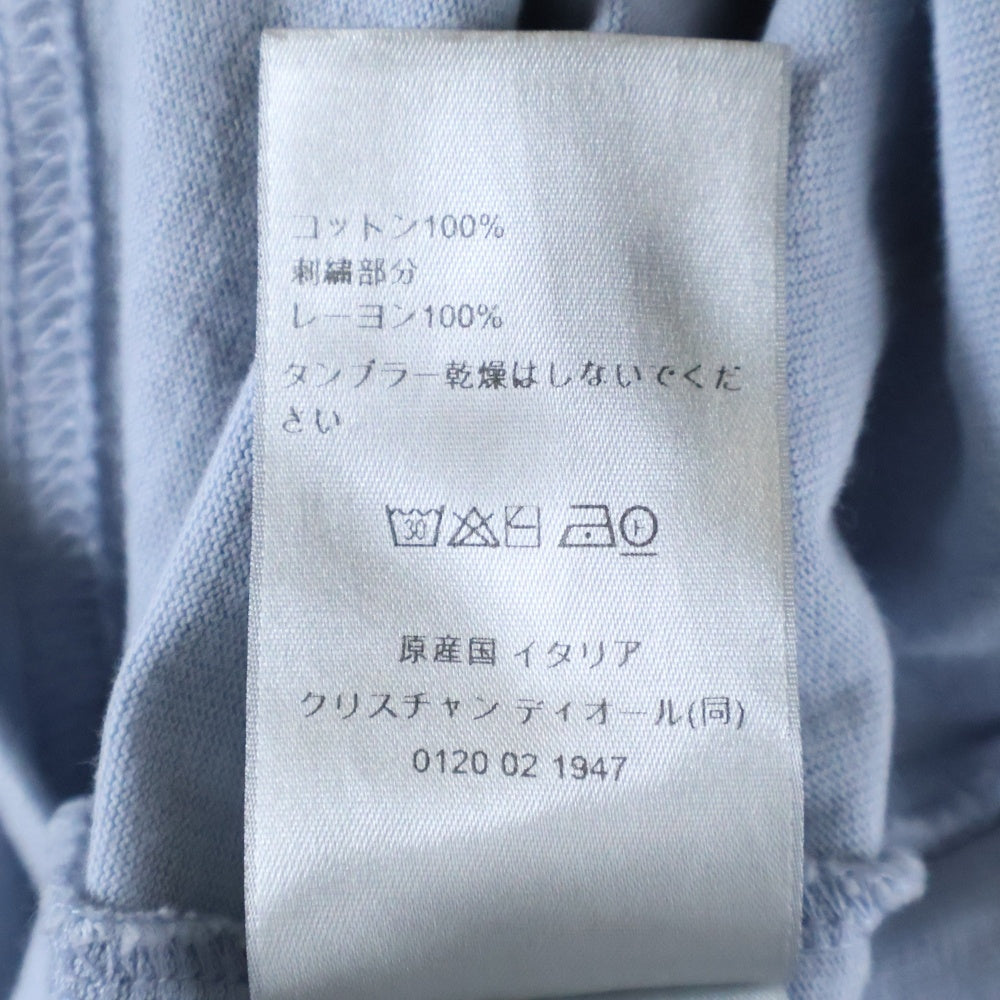 Christian Dior(クリスチャンディオール) CDアイコン ロゴ刺繍 クルーネック 半袖Tシャツ カットソー ブルー 943J605A0554