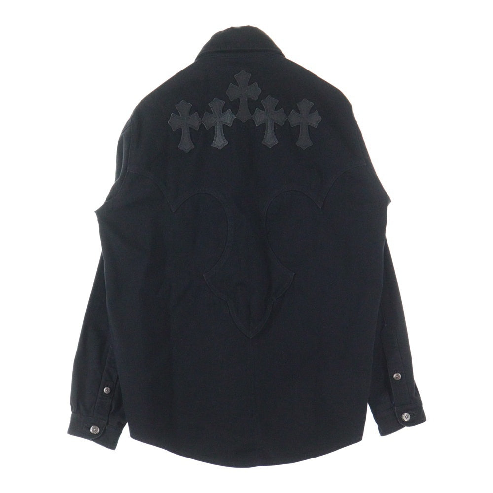 CHROME HEARTS(クロムハーツ) OLD CROSS PATCH FLARE DENIM JKT オールド クロスパッチ フレアニー ブラックデニムジャケット