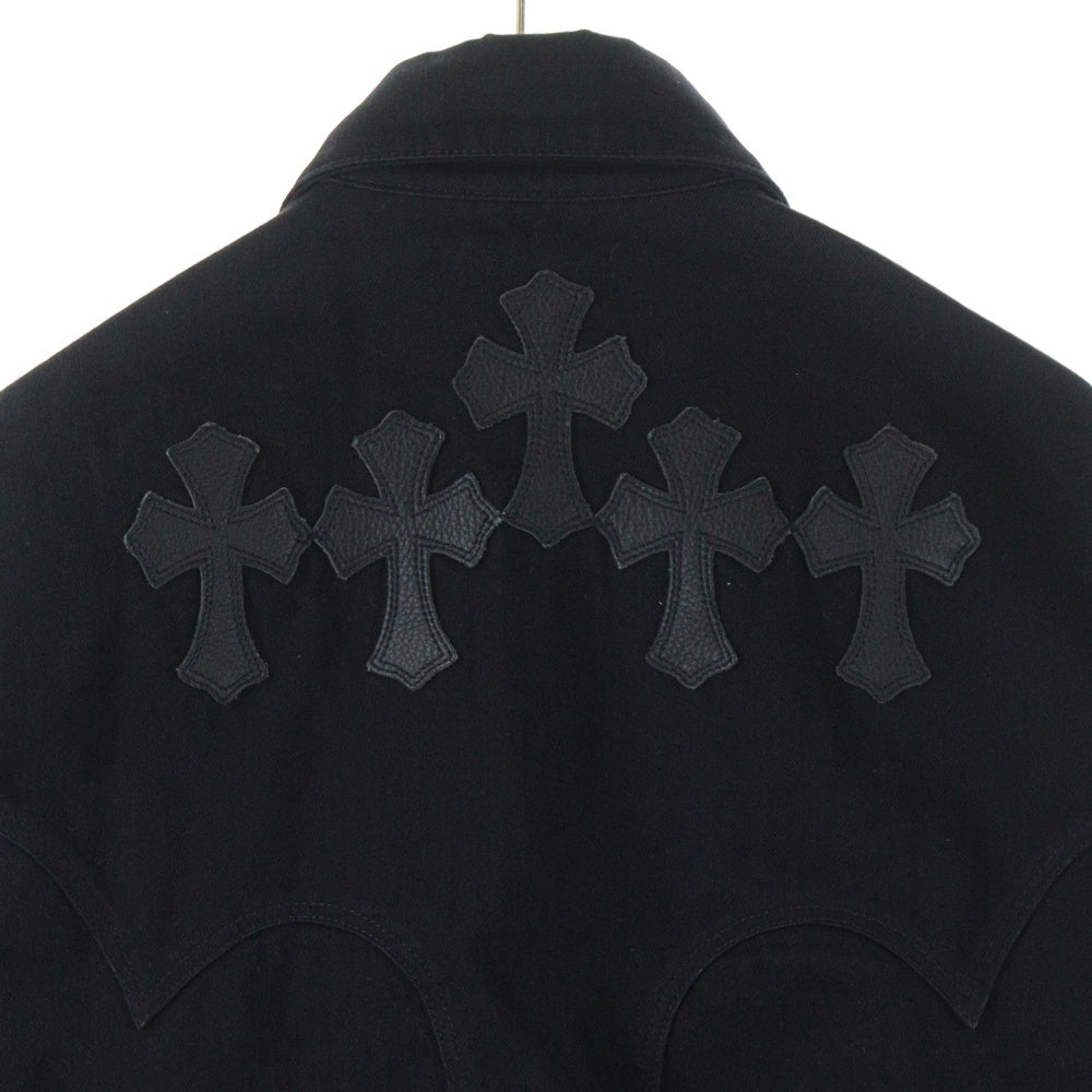 CHROME HEARTS(クロムハーツ) OLD CROSS PATCH FLARE DENIM JKT オールド クロスパッチ フレアニー ブラックデニムジャケット
