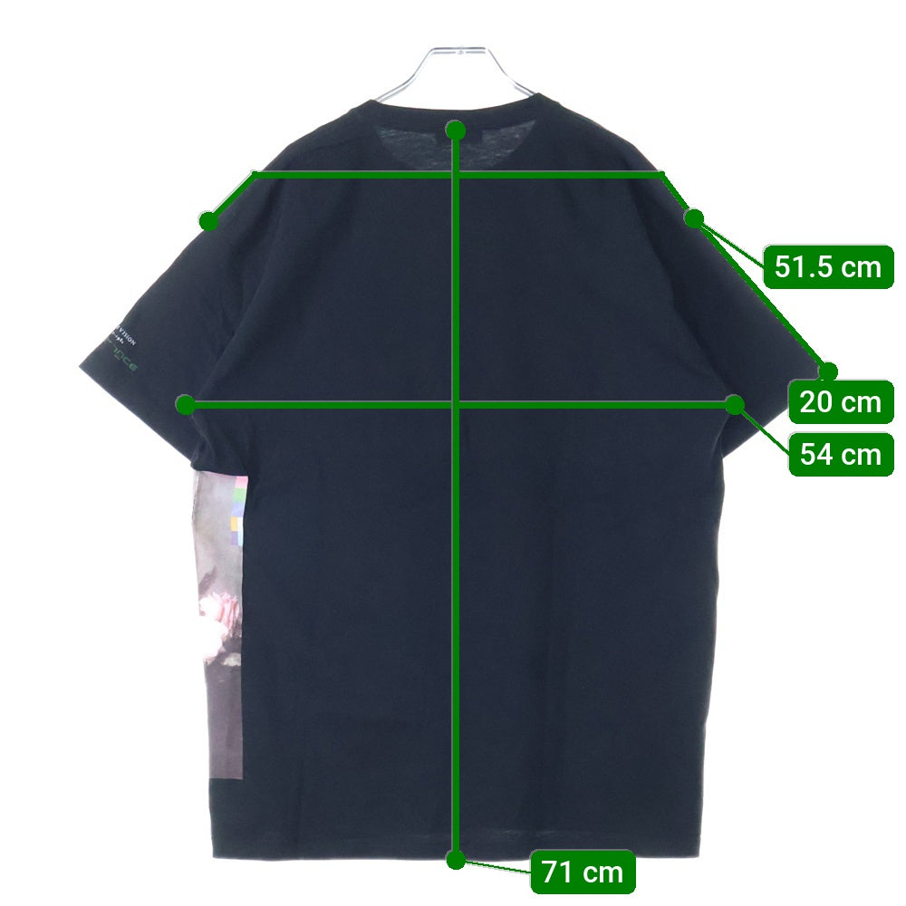 RAF SIMONS(ラフシモンズ) 18SS FLOWERS PS REGULAR FIT TEE 権力の美学 フラワーズ プリント 半袖Tシャツカットソー ブラック 181-121