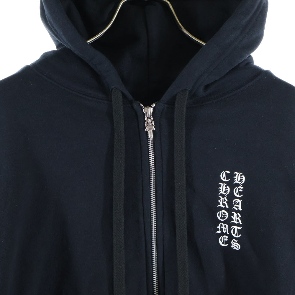 CHROME HEARTS(クロムハーツ) SWTSHRT HD ZIP アームロゴプリントジップアップパーカー ブラック