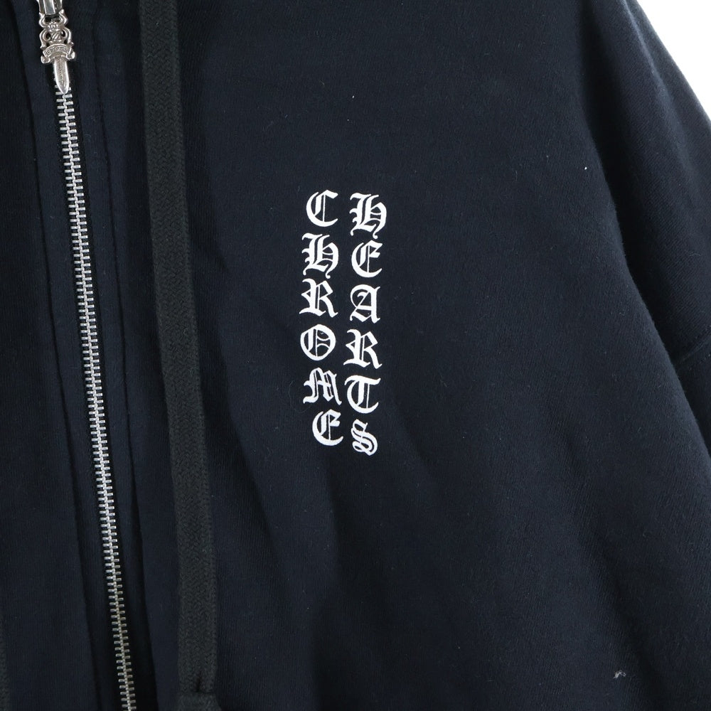 CHROME HEARTS(クロムハーツ) SWTSHRT HD ZIP アームロゴプリントジップアップパーカー ブラック