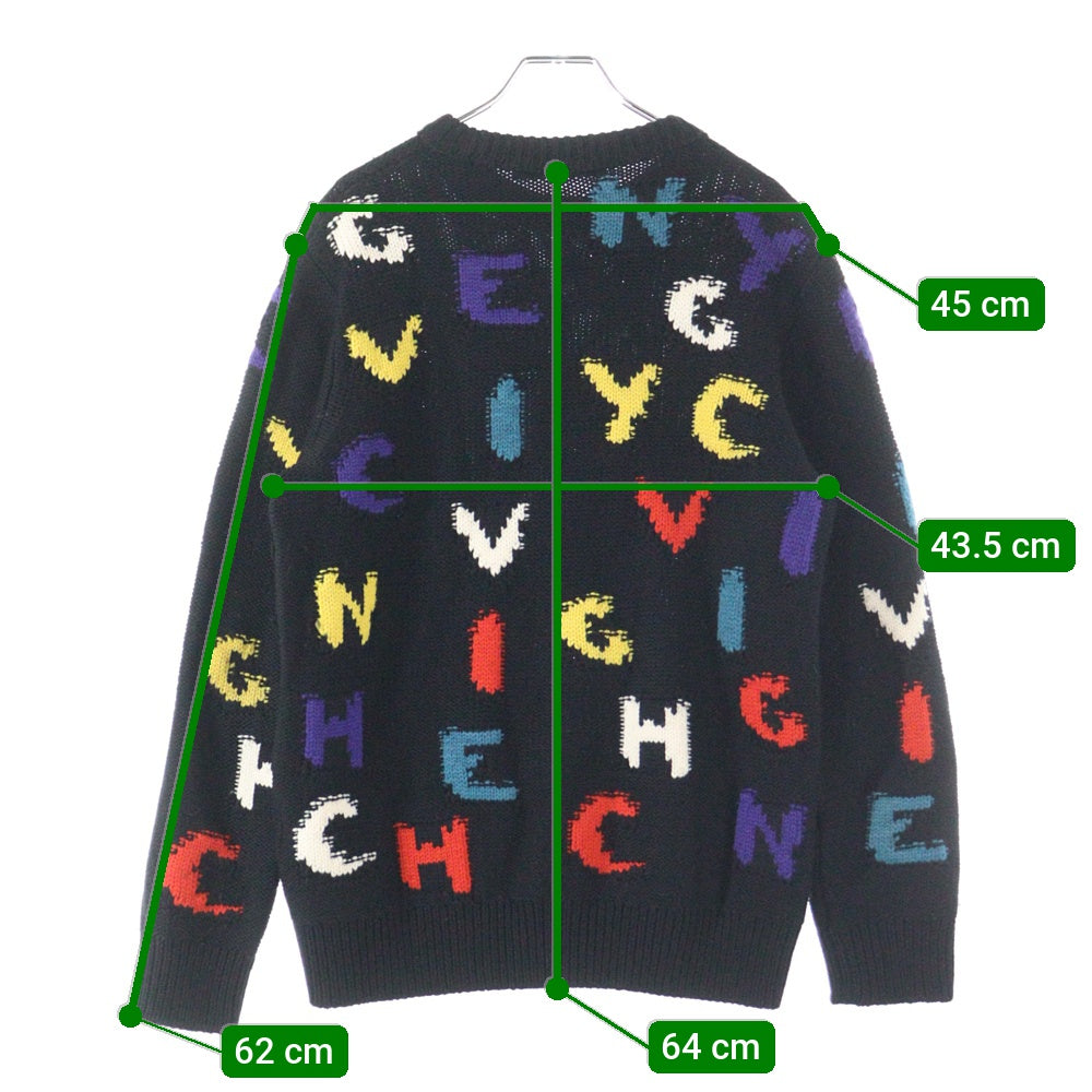 GIVENCHY(ジバンシィ) 総柄ロゴ ニットセーター ブラック BM906J4Y2J