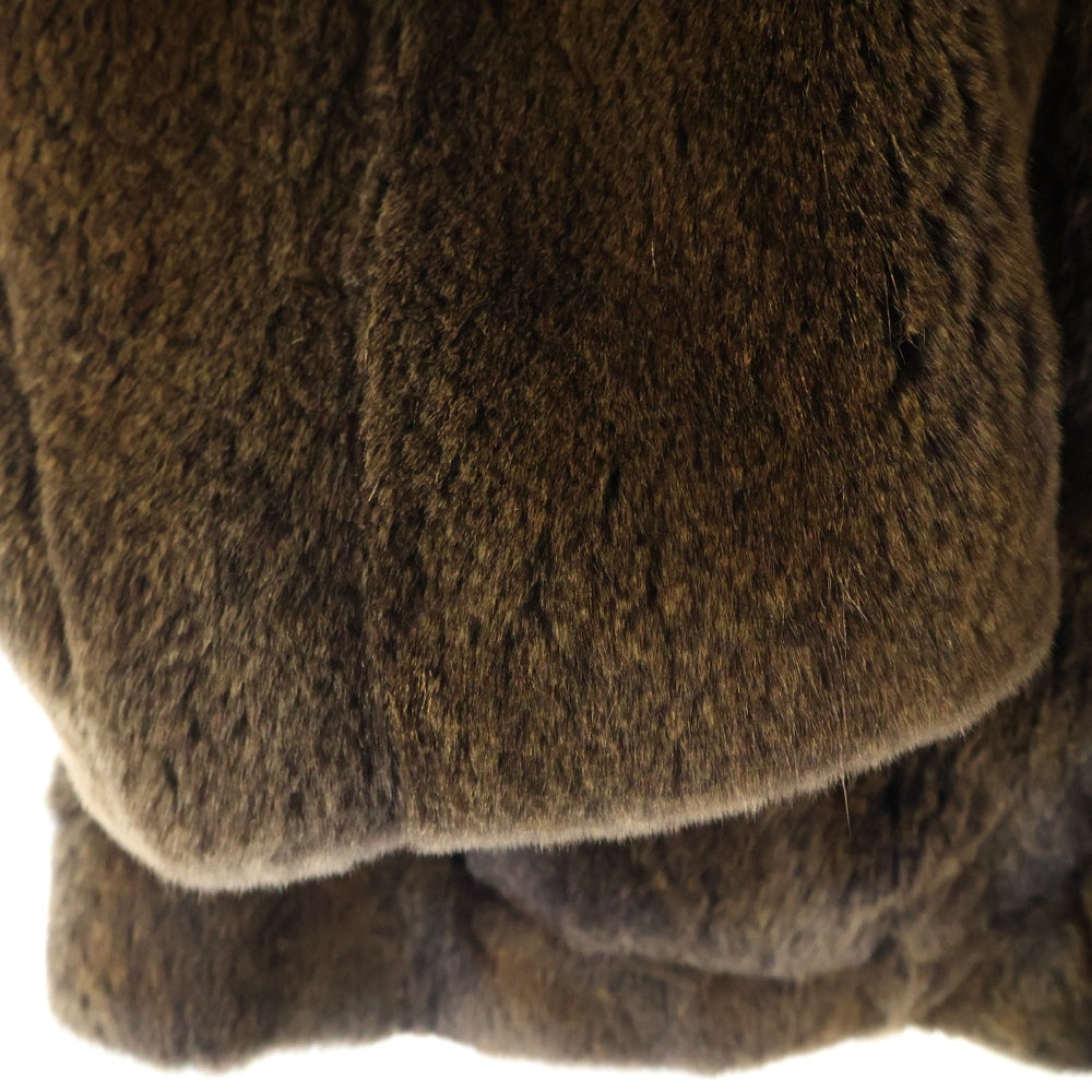 GIORGIO ARMANI(ジョルジオアルマーニ) ファーレザーボタンシャツジャケット ブラウン