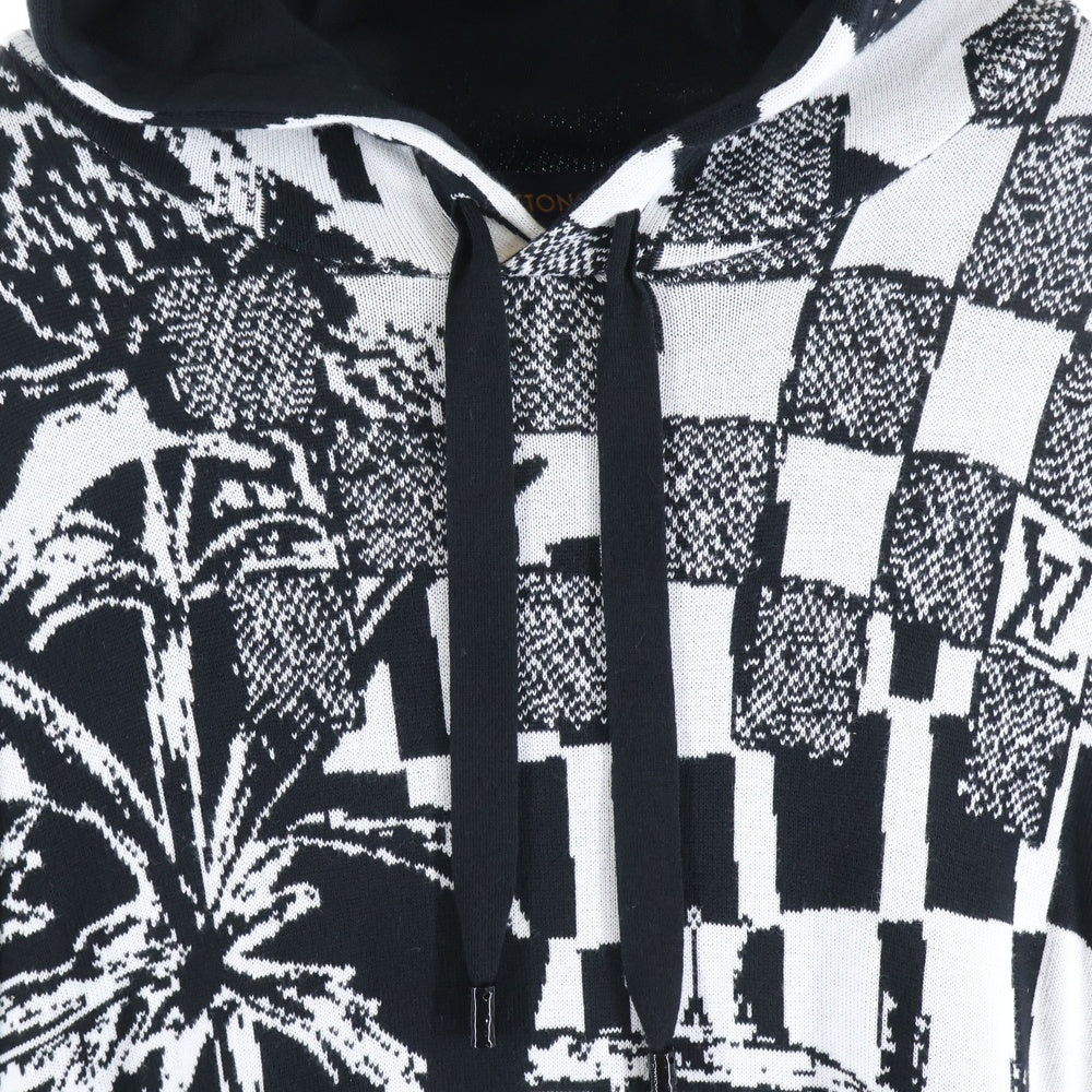 LOUIS VUITTON(ルイヴィトン) 23SS パリコラージュジャカードプルオーバーパーカー ブラック/ホワイト RM231 TB7 HON82W