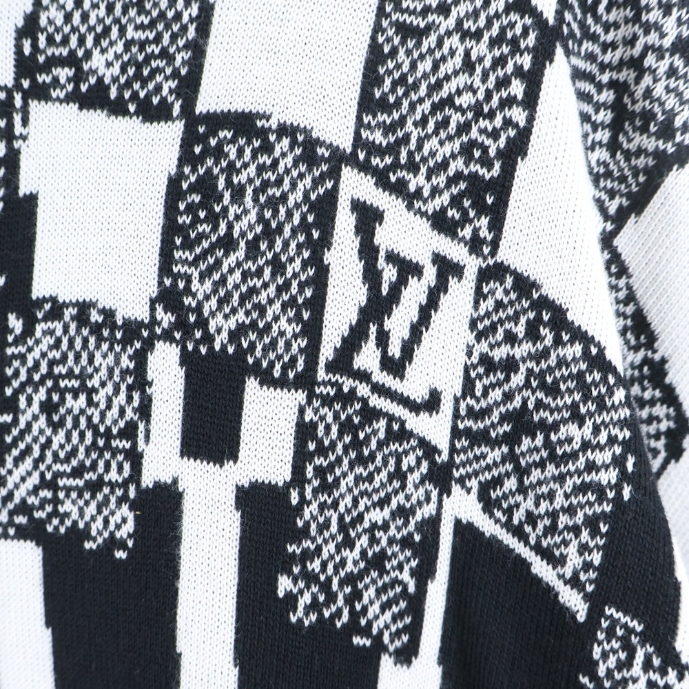 LOUIS VUITTON(ルイヴィトン) 23SS パリコラージュジャカードプルオーバーパーカー ブラック/ホワイト RM231 TB7 HON82W