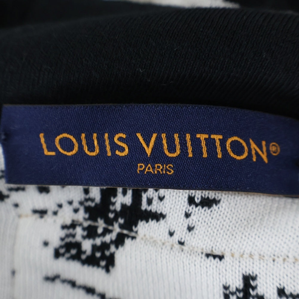 LOUIS VUITTON(ルイヴィトン) 23SS パリコラージュジャカードプルオーバーパーカー ブラック/ホワイト RM231 TB7 HON82W