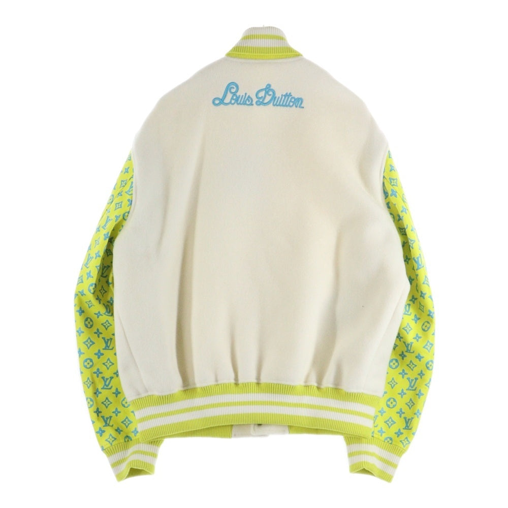 LOUIS VUITTON(ルイヴィトン) 23SS モノグラムプレイグラウンドバーシティブルゾンスタジアムジャケット RM231 YJ3 HOL62E ホワイト/イエロー