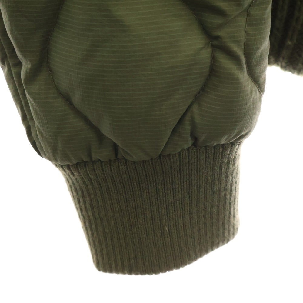 DIESEL(ディーゼル) ケーブルニットキルティングナイロンダウンジャケット グリーン