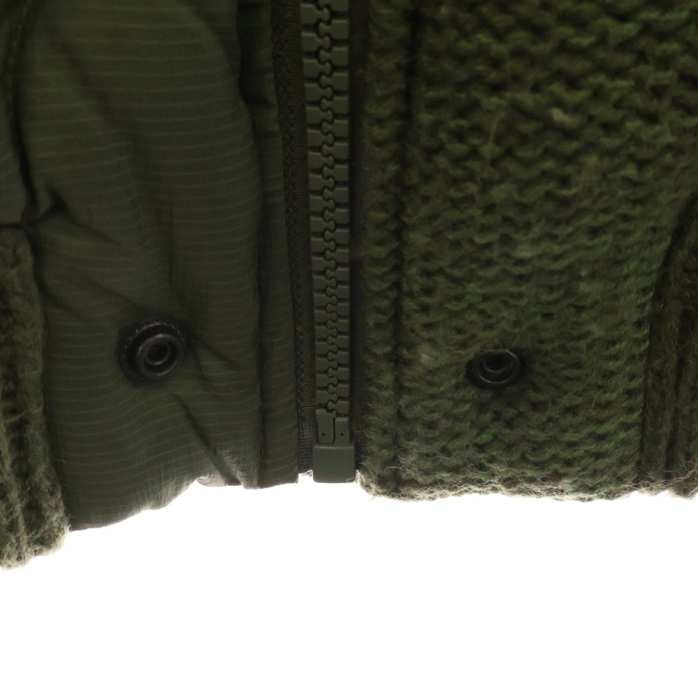 DIESEL(ディーゼル) ケーブルニットキルティングナイロンダウンジャケット グリーン