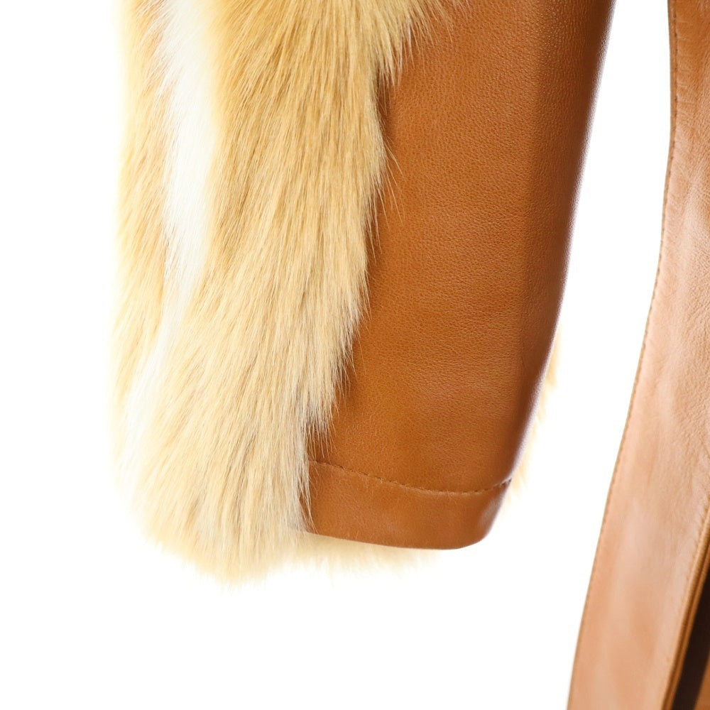 DOLCE & GABBANA(ドルチェアンドガッバーナ) ファーコートレザージャケット ブラウン EFR4K 9668