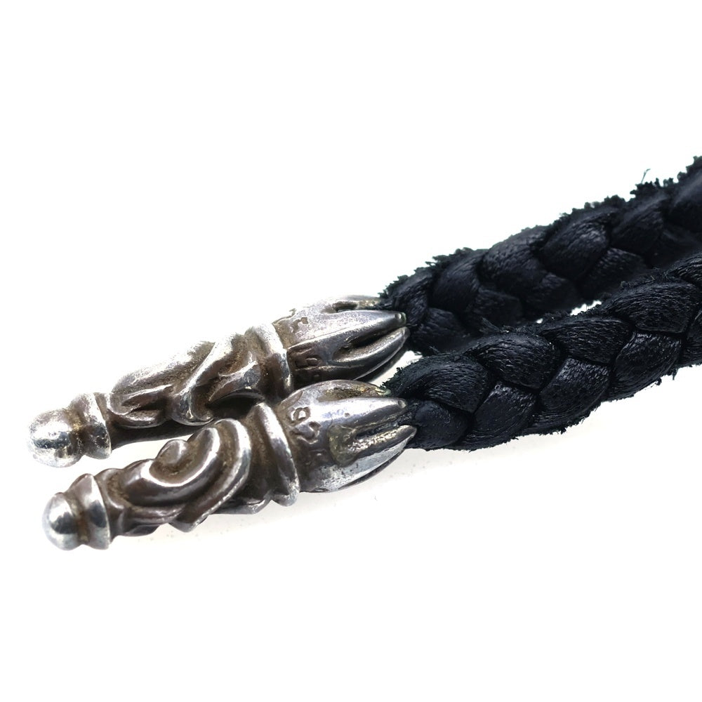 CHROME HEARTS(クロムハーツ) LEATHER BRAID スクロールレザーブレード シルバーネックレス