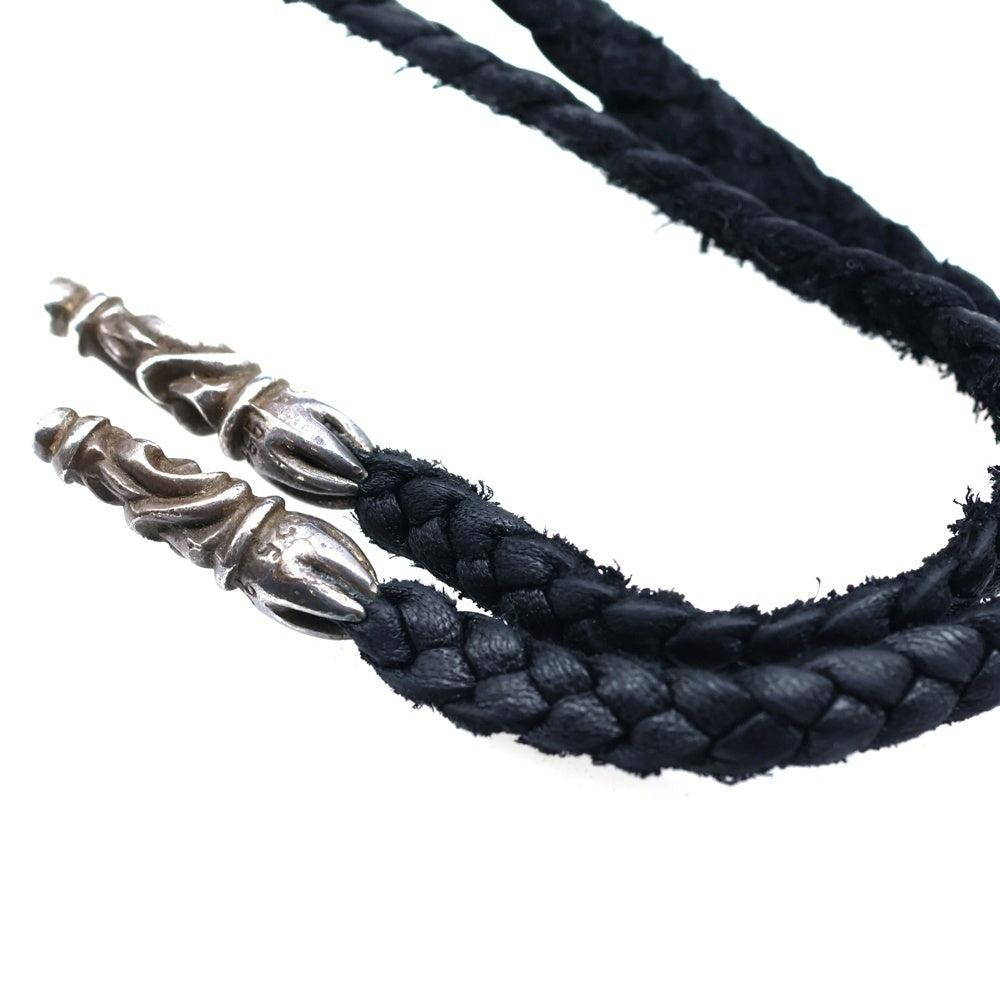 CHROME HEARTS(クロムハーツ) LEATHER BRAID スクロールレザーブレード シルバーネックレス