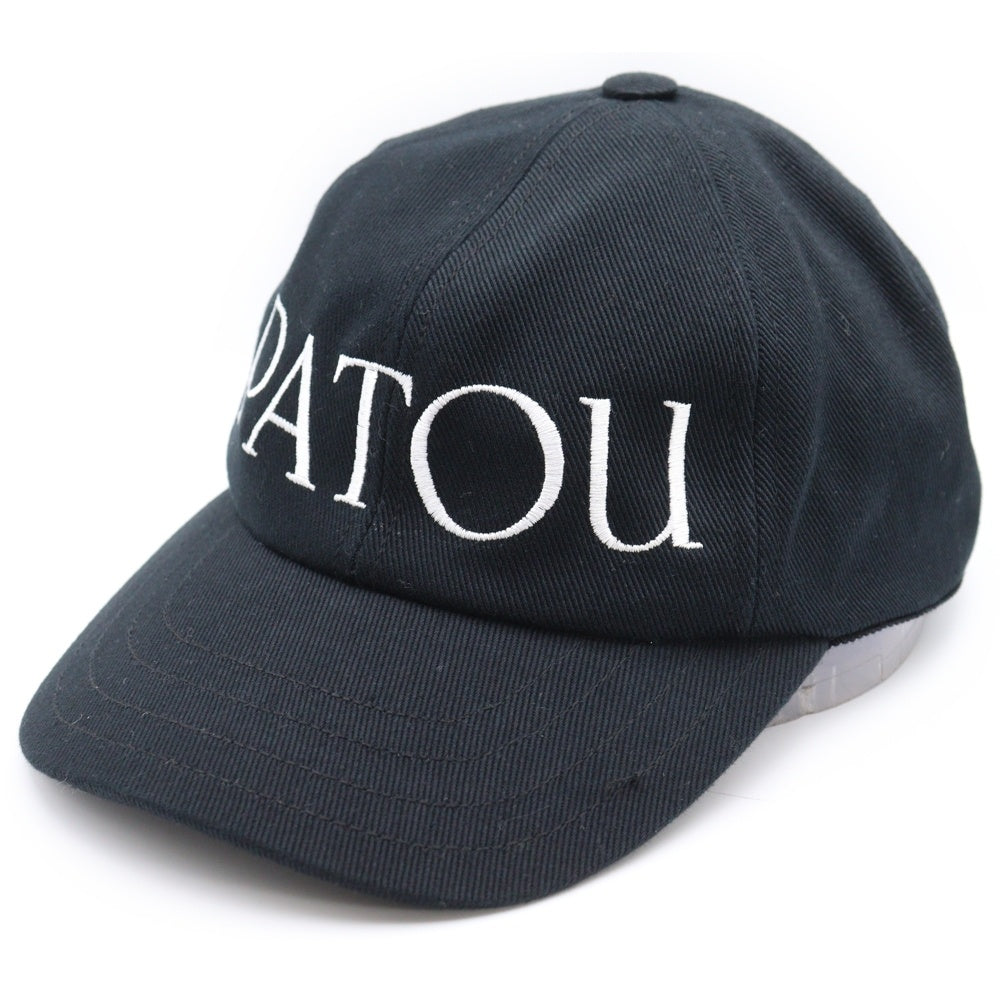 PATOU(パトゥー) ロゴ刺繍6パネルキャップ ブラック