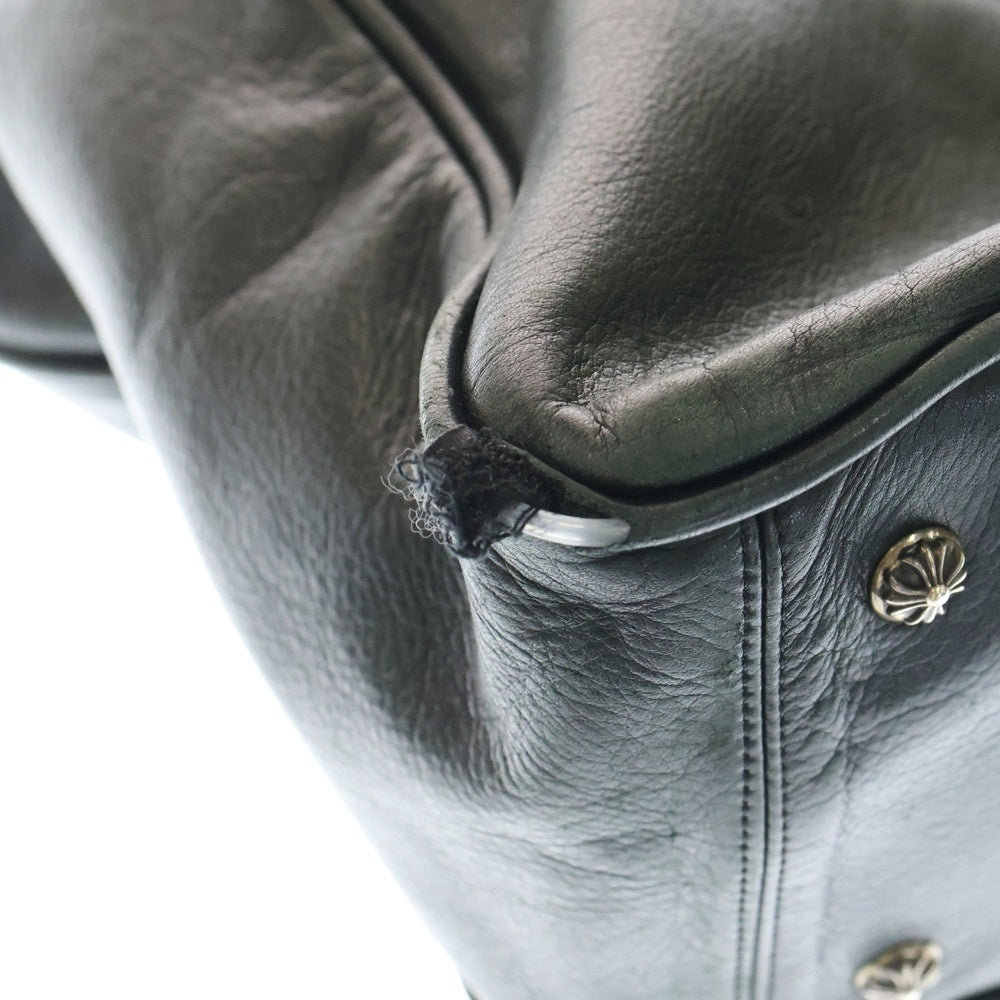 CHROME HEARTS(クロムハーツ) ラージクロス レザーボストンバッグ ブラック