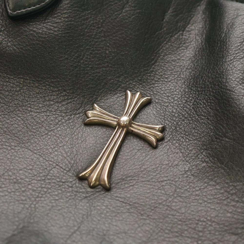 CHROME HEARTS(クロムハーツ) ラージクロス レザーボストンバッグ ブラック