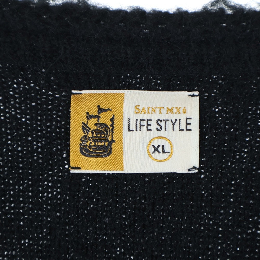 SAINT MICHAEL(セントマイケル) 24AW MOHAIR CARDIGAN SM-YS1-0000-057 モヘアニットカーディガン ブラック