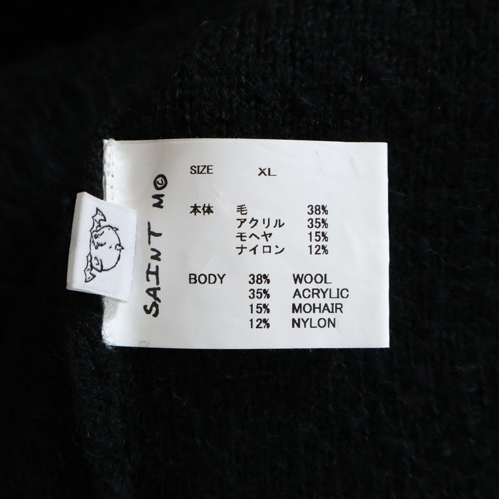 SAINT MICHAEL(セントマイケル) 24AW MOHAIR CARDIGAN SM-YS1-0000-057 モヘアニットカーディガン ブラック