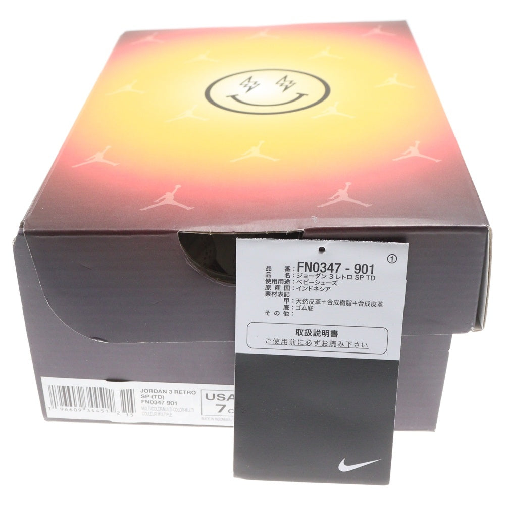 NIKE(ナイキ) ×J Balvin AIR JORDAN 3 RETRO SP TD FN0347-901 Jヴァルビン エアジョーダン3 ハイカットスニーカー US7c/13cm マルチ キッズ
