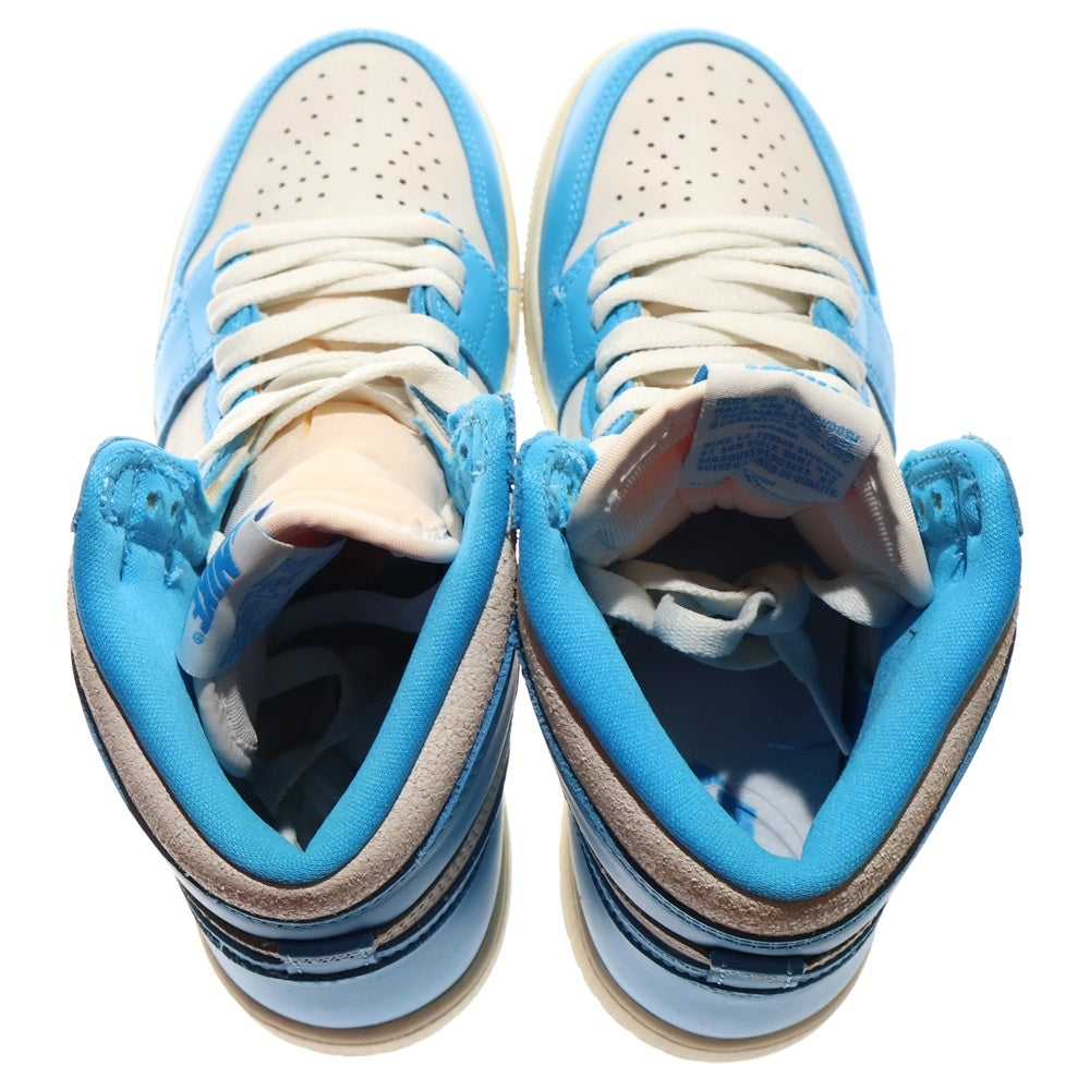 NIKE(ナイキ) AIR JORDAN 1 RETRO HIGH OG GS FD1437-402 エアジョーダン1 UNC ハイカットスニーカー US6Y/24cm ホワイト/ブルー レディース