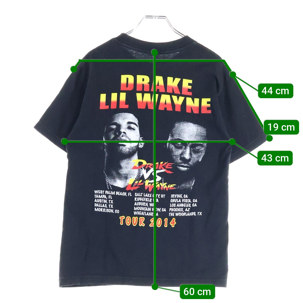 VINTAGE(ヴィンテージ) DRAKE VS LIL WAYNE Rap Tee ドレイクVSリルウェイン ラッププリント半袖Tシャツ ブラック